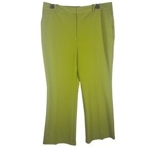 Worthington High Rise Trouser Pants‎ Size 18 Golden Lime Wrinkle Free Career NEW